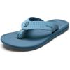OLUKAI Ki’i Men’s Beach Sandals, Quick-Dry Flip-Flop Slides, Water Resistant & Lightweight, Compression Molded Footbed & Ultra-Soft Comfort Fit(Blissful Blue/Blue Fog)