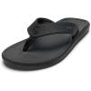 OLUKAI Ki’i Men’s Beach Sandals, Quick-Dry Flip-Flop Slides, Water Resistant & Lightweight, Compression Molded Footbed & Ultra-Soft Comfort Fit(Lava Rock/Lava Rock)