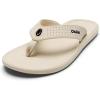 OLUKAI Ki’i Men’s Beach Sandals, Quick-Dry Flip-Flop Slides, Water Resistant & Lightweight, Compression Molded Footbed & Ultra-Soft Comfort Fit(Tapa/Tapa)