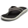 OLUKAI Men’s Akeu Beach Sandals, Water-Resistant Flip-Flops for Casual Wear, Wet Grip Rubber Outsole, All-Day Comfort & Arch Support(Mustang/Dk Java)