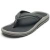 OLUKAI Men’s Akeu Beach Sandals, Water-Resistant Flip-Flops for Casual Wear, Wet Grip Rubber Outsole, All-Day Comfort & Arch Support(Rock/Rock)