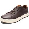 OLUKAI Wai’alae Men’s Golf Shoes, Spikeless Golf Shoes, Supple Full-Grain Leather & Contoured Footbed, Waterproof & Stain-Resistant(Dk Wood/Dk Wood)