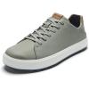 OLUKAI Wai’alae Men’s Golf Shoes, Spikeless Golf Shoes, Supple Full-Grain Leather & Contoured Footbed, Waterproof & Stain-Resistant(Grey Fog/Tan)