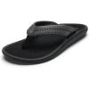 OLUKAI Ulele Women’s Beach Sandals, Water-Resistant Flip-Flops, Arch Support & Comfort Fit, Lightweight With Enhanced Grip & Traction(Black/Black)