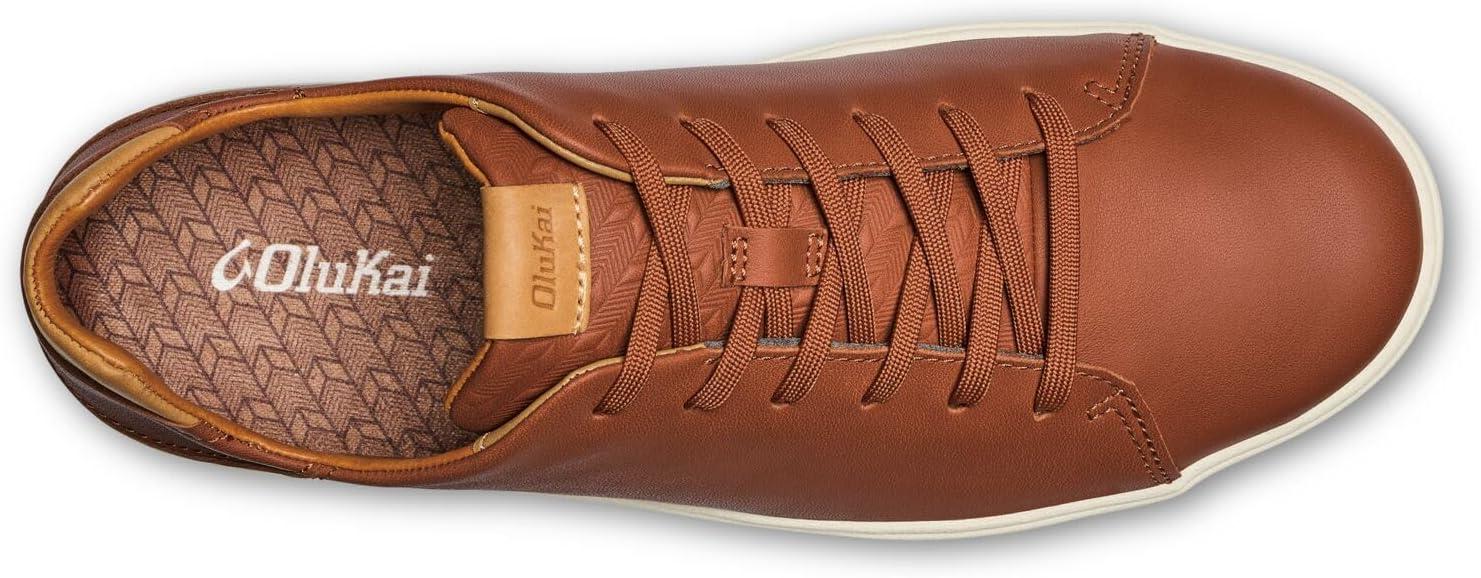 image:imageOLUKAI Laeahi Li Ili Mens Waterproof Leather Sneaker Versatile amp Casual Everyday Shoe AllDay Comfort amp Support Enhanced Grip amp TractionKukui BrownKukui Brown