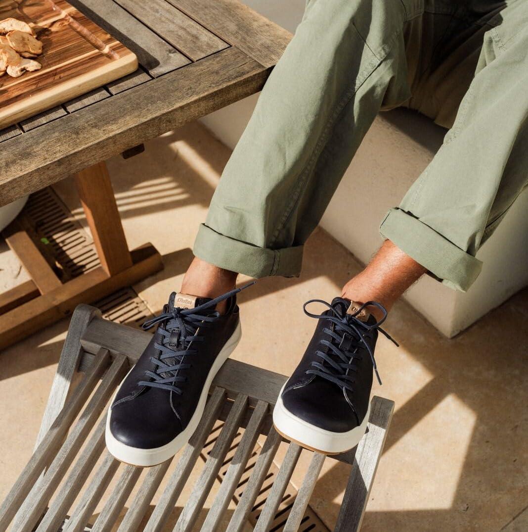 image:imageOLUKAI Laeahi Li Ili Mens Waterproof Leather Sneaker Versatile amp Casual Everyday Shoe AllDay Comfort amp Support Enhanced Grip amp TractionTrench BlueTrench Blue