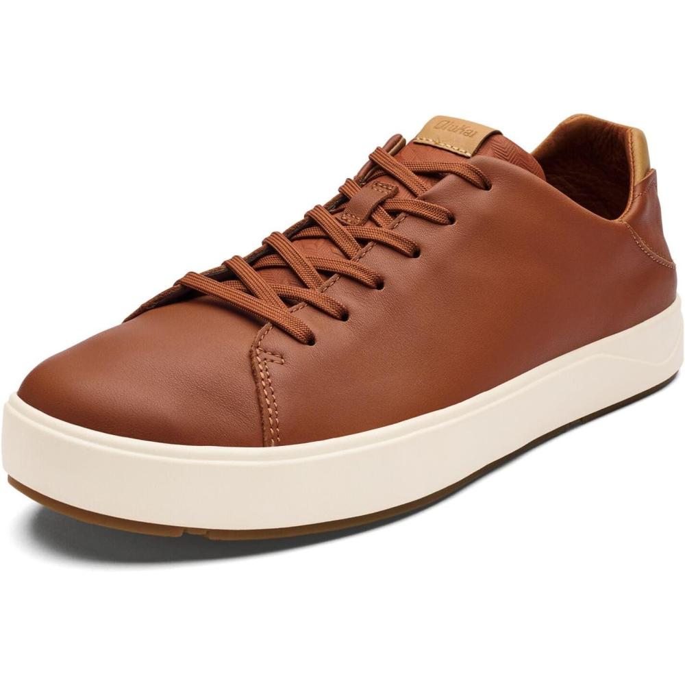 image:imageOLUKAI Laeahi Li Ili Mens Waterproof Leather Sneaker Versatile amp Casual Everyday Shoe AllDay Comfort amp Support Enhanced Grip amp TractionKukui BrownKukui Brown