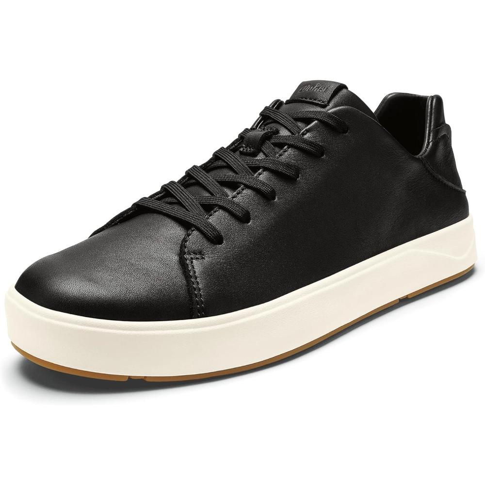 image:imageOLUKAI Laeahi Li Ili Mens Waterproof Leather Sneaker Versatile amp Casual Everyday Shoe AllDay Comfort amp Support Enhanced Grip amp TractionOnyxOnyx