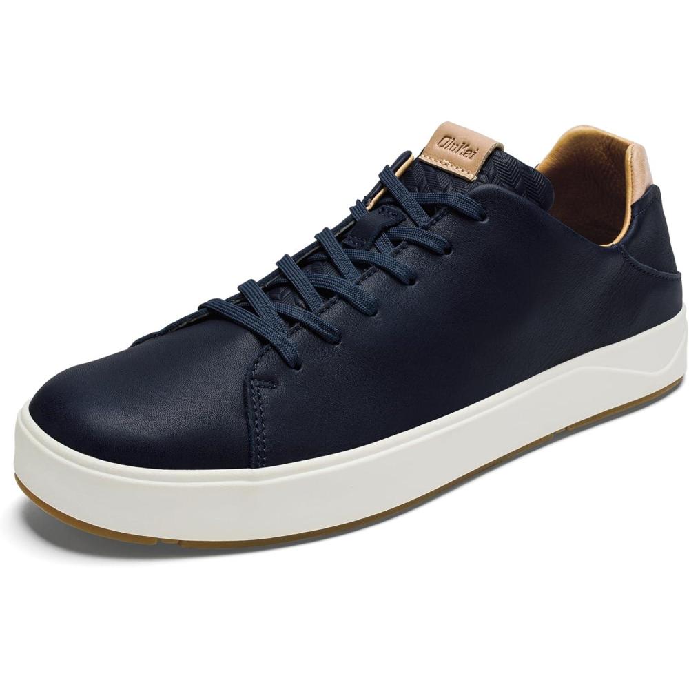 image:imageOLUKAI Laeahi Li Ili Mens Waterproof Leather Sneaker Versatile amp Casual Everyday Shoe AllDay Comfort amp Support Enhanced Grip amp TractionTrench BlueTrench Blue