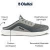 OLUKAI Kialoa Men’s Water Friendly Slip-On Sneakers, Breathable Walking Shoes with Wet Grip, Lightweight & Comfortable Casual Shoe for Everyday(Charcoal/Sharkskin)