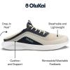 OLUKAI Kialoa Men’s Water Friendly Slip-On Sneakers, Breathable Walking Shoes with Wet Grip, Lightweight & Comfortable Casual Shoe for Everyday(Tapa/Trench Blue)