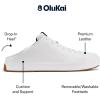 OLUKAI Lae’ahi Li ‘Ili Men’s Waterproof Leather Sneaker, Versatile & Casual Everyday Shoe, All-Day Comfort & Support, Enhanced Grip & Traction(Bright White/Trench Blue)