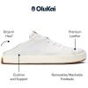 OLUKAI Lae’ahi Li ‘Ili Men’s Waterproof Leather Sneaker, Versatile & Casual Everyday Shoe, All-Day Comfort & Support, Enhanced Grip & Traction(Bright White/Bright White)