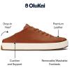 OLUKAI Lae’ahi Li ‘Ili Men’s Waterproof Leather Sneaker, Versatile & Casual Everyday Shoe, All-Day Comfort & Support, Enhanced Grip & Traction(Kukui Brown/Kukui Brown)