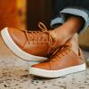 OLUKAI Lae’ahi Li ‘Ili Men’s Waterproof Leather Sneaker, Versatile & Casual Everyday Shoe, All-Day Comfort & Support, Enhanced Grip & Traction(Kukui Brown/Kukui Brown)
