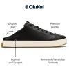 OLUKAI Lae’ahi Li ‘Ili Men’s Waterproof Leather Sneaker, Versatile & Casual Everyday Shoe, All-Day Comfort & Support, Enhanced Grip & Traction(Onyx/Onyx)