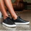 OLUKAI Lae’ahi Li ‘Ili Men’s Waterproof Leather Sneaker, Versatile & Casual Everyday Shoe, All-Day Comfort & Support, Enhanced Grip & Traction(Onyx/Onyx)