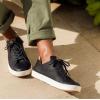OLUKAI Lae’ahi Li ‘Ili Men’s Waterproof Leather Sneaker, Versatile & Casual Everyday Shoe, All-Day Comfort & Support, Enhanced Grip & Traction(Trench Blue/Trench Blue)