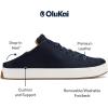 OLUKAI Lae’ahi Li ‘Ili Men’s Waterproof Leather Sneaker, Versatile & Casual Everyday Shoe, All-Day Comfort & Support, Enhanced Grip & Traction(Trench Blue/Trench Blue)