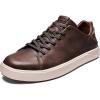 OLUKAI Lae’ahi Li ‘Ili Men’s Waterproof Leather Sneaker, Versatile & Casual Everyday Shoe, All-Day Comfort & Support, Enhanced Grip & Traction(Dk Wood/Dk Wood)