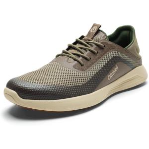 OLUKAI Kialoa Men’s Water Friendly Slip-On Sneakers, Breathable Walking Shoes with Wet Grip, Lightweight & Comfortable Casual Shoe for Everyday(Clay/Mustang)