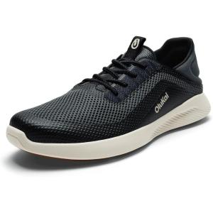 OLUKAI Kialoa Men’s Water Friendly Slip-On Sneakers, Breathable Walking Shoes with Wet Grip, Lightweight & Comfortable Casual Shoe for Everyday(Dark Shadow/Lava Rock)