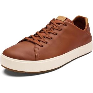 OLUKAI Lae’ahi Li ‘Ili Men’s Waterproof Leather Sneaker, Versatile & Casual Everyday Shoe, All-Day Comfort & Support, Enhanced Grip & Traction(Kukui Brown/Kukui Brown)