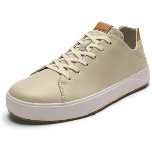 OLUKAI Lae’ahi Li ‘Ili Men’s Waterproof Leather Sneaker, Versatile & Casual Everyday Shoe, All-Day Comfort & Support, Enhanced Grip & Traction(Tapa/Tapa)