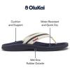 OLUKAI Ohana Palua Women’s Beach Sandals, Water Resistant Flip Flops, Arch Support & Comfort Fit, Lightweight & Durable, Enhanced Grip & Traction, White Sand/Americana, 9(White Sand/Americana)