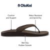 OLUKAI Southshore Women’s Everyday Leather Sandals, Full-Grain Leather, Non-Marking Rubber Traction Pads & Compression Molded Footbed(Dark Java/Dark Java)