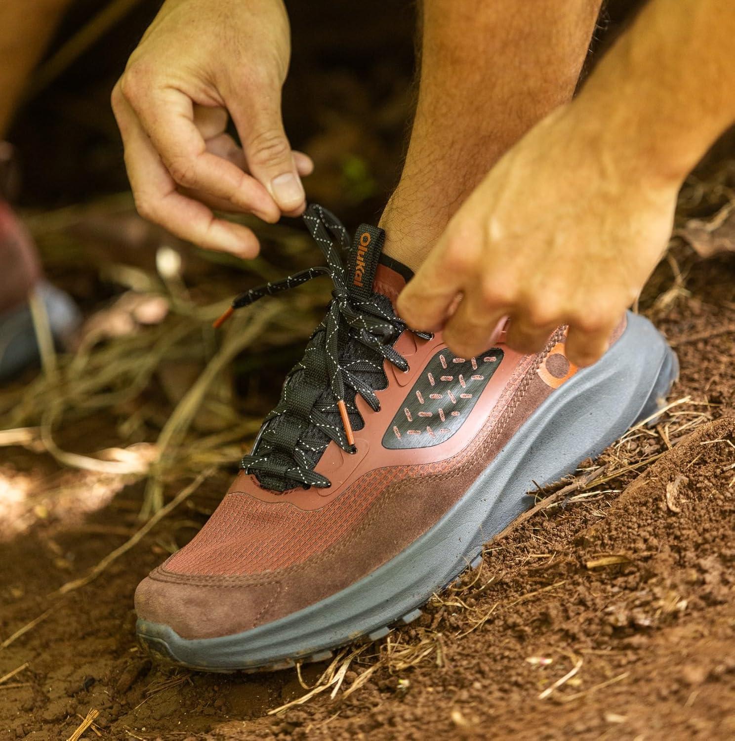 image:imageOLUKAI Makiki Mens AllTerrain Athletic Shoes Durable Sneakers for Versatile Wear Lightweight amp Breathable AllDay Comfort amp WearRed ClayCarob