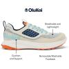 OLUKAI Makiki Men’s All-Terrain Athletic Shoes, Durable Sneakers for Versatile Wear, Lightweight & Breathable, All-Day Comfort & Wear(White Sand/Puka)